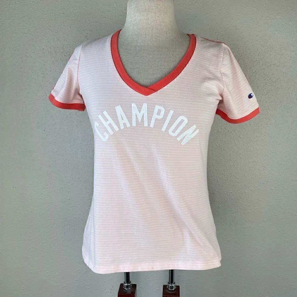 Champion V-Neck T-Shirt Size S EUC